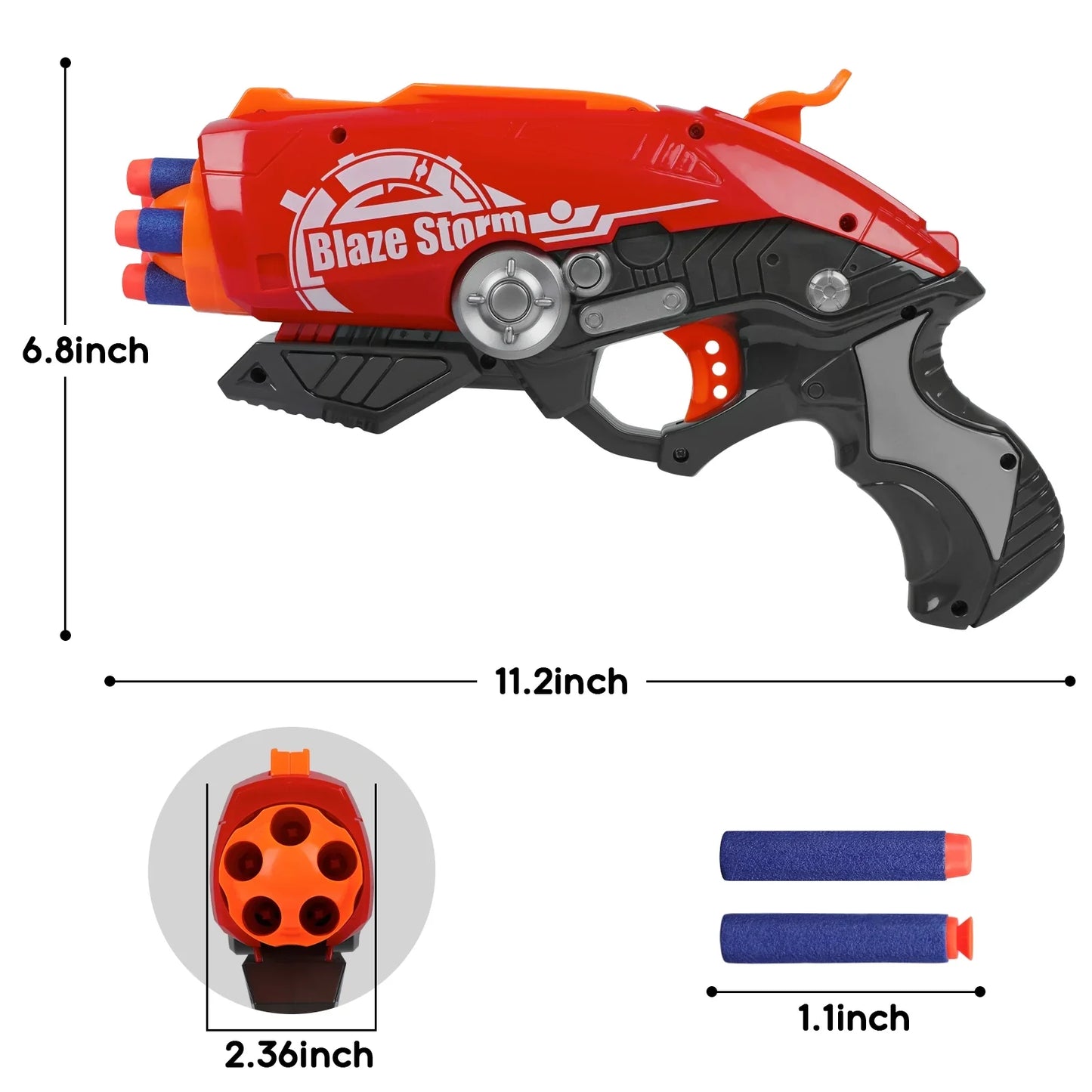 red 5 rounds turntable nerf guns