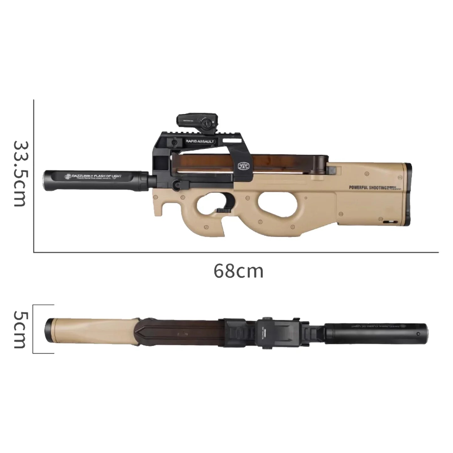 Semi Automatic P90 SMG Gun Gel Blaster