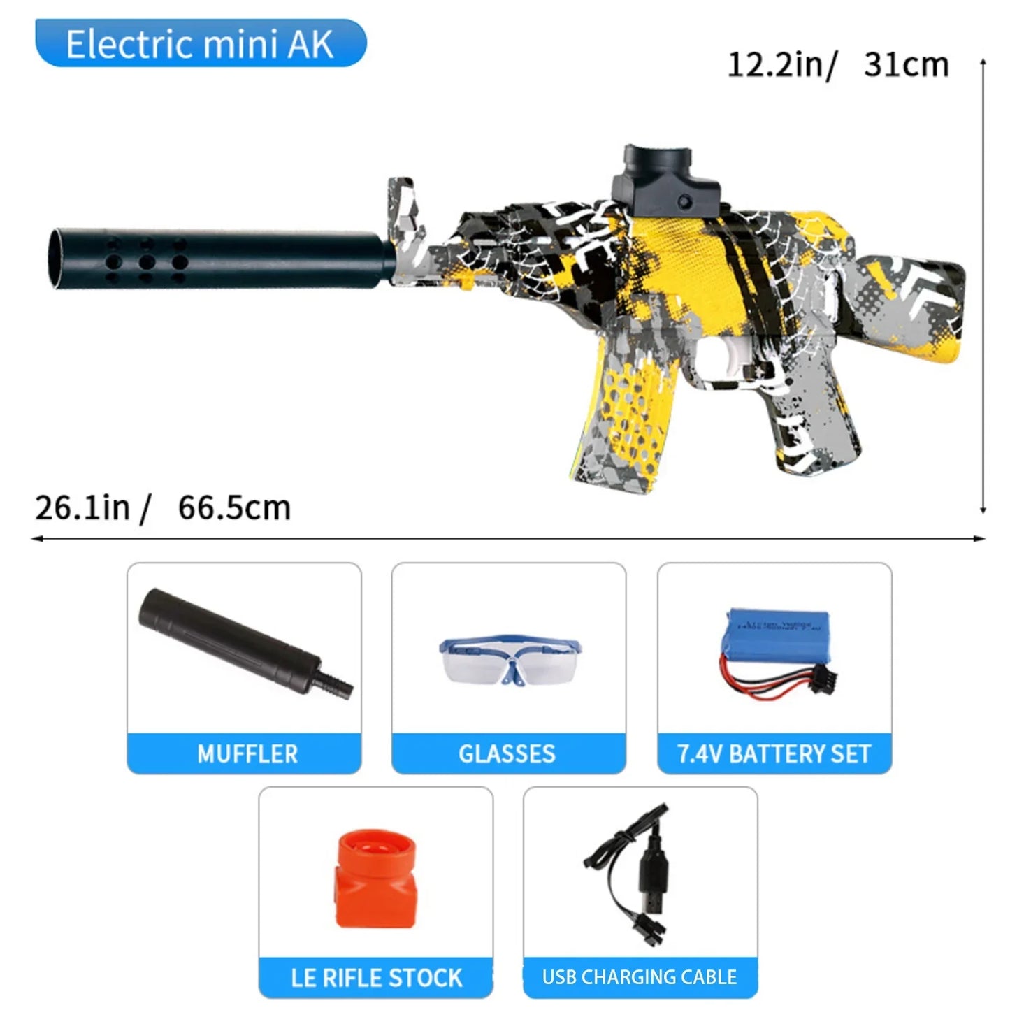 Mini Fully Automatic AK47 Rifle Gel Blaster