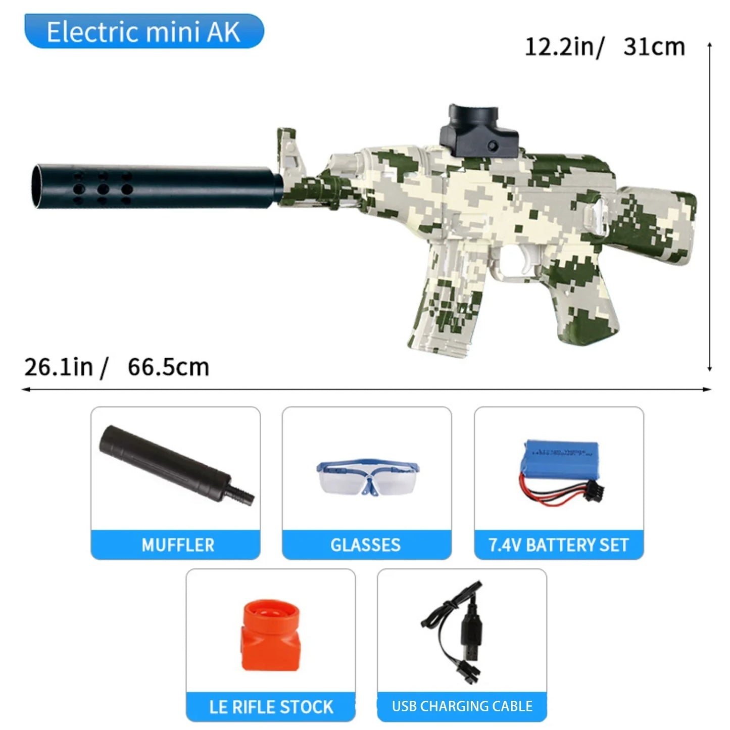 Mini Fully Automatic AK47 Rifle Gel Blaster