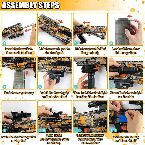 Electric high rate V6 Foam Dart Blaster