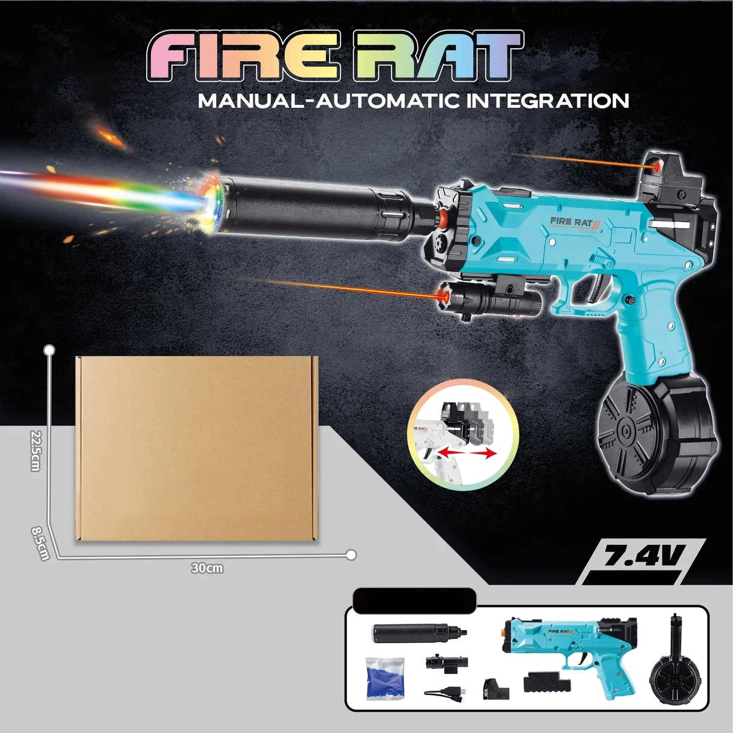 With Fire Rat Semi Automatic Pistols Gel Blaster