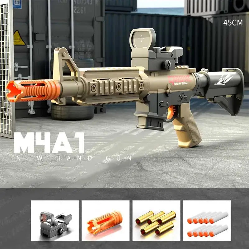 Shell Ejecting Revoler M4A1 Folding Shell Ejecting Gun Nerf Rifle – RNGCA